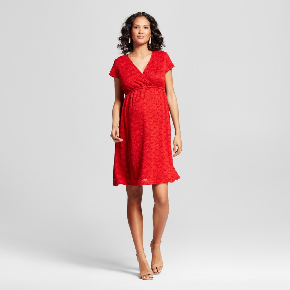 NEW! Isabel Maternity A-Line Swing Red Dress